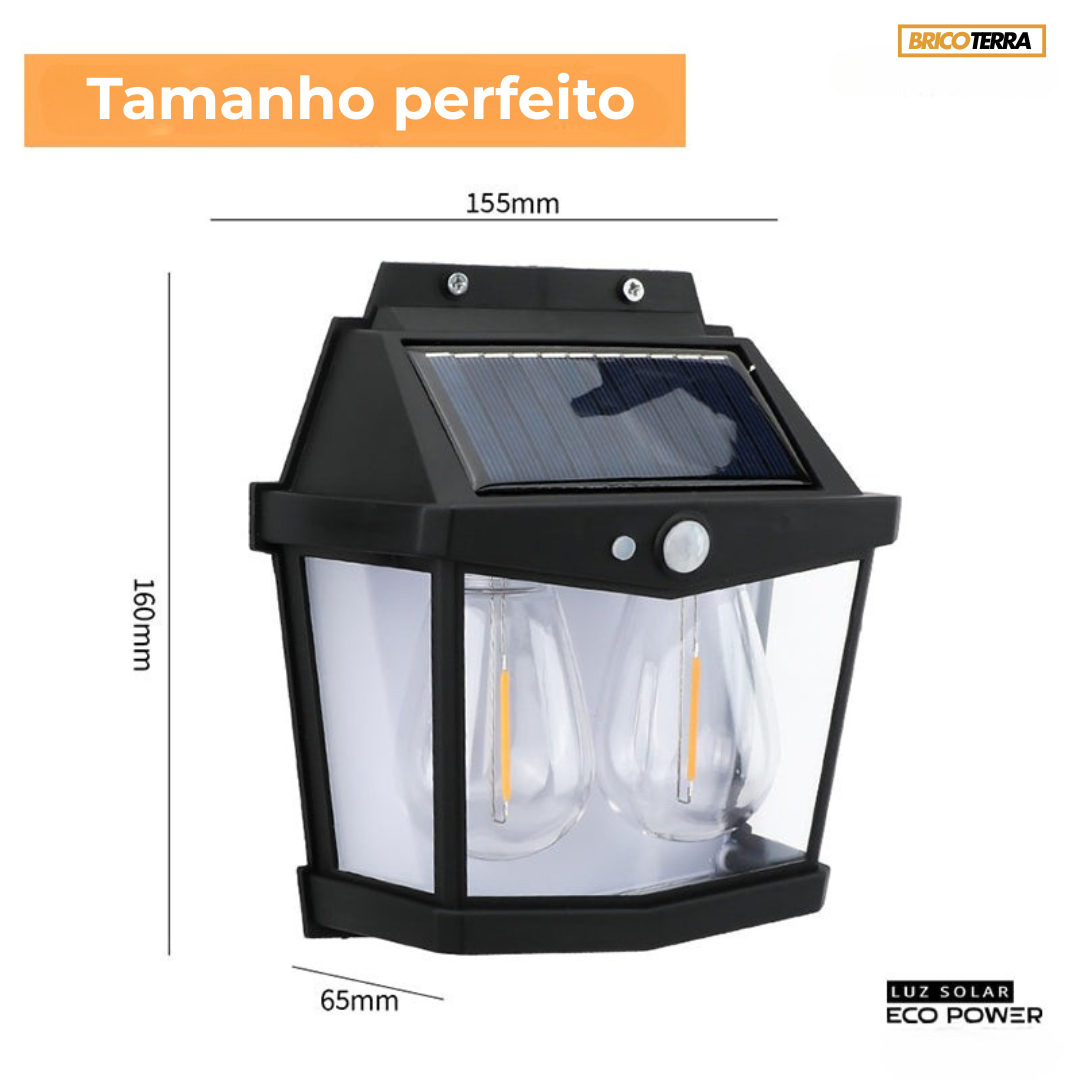 Luz solar EcoPower com lâmpada dupla
