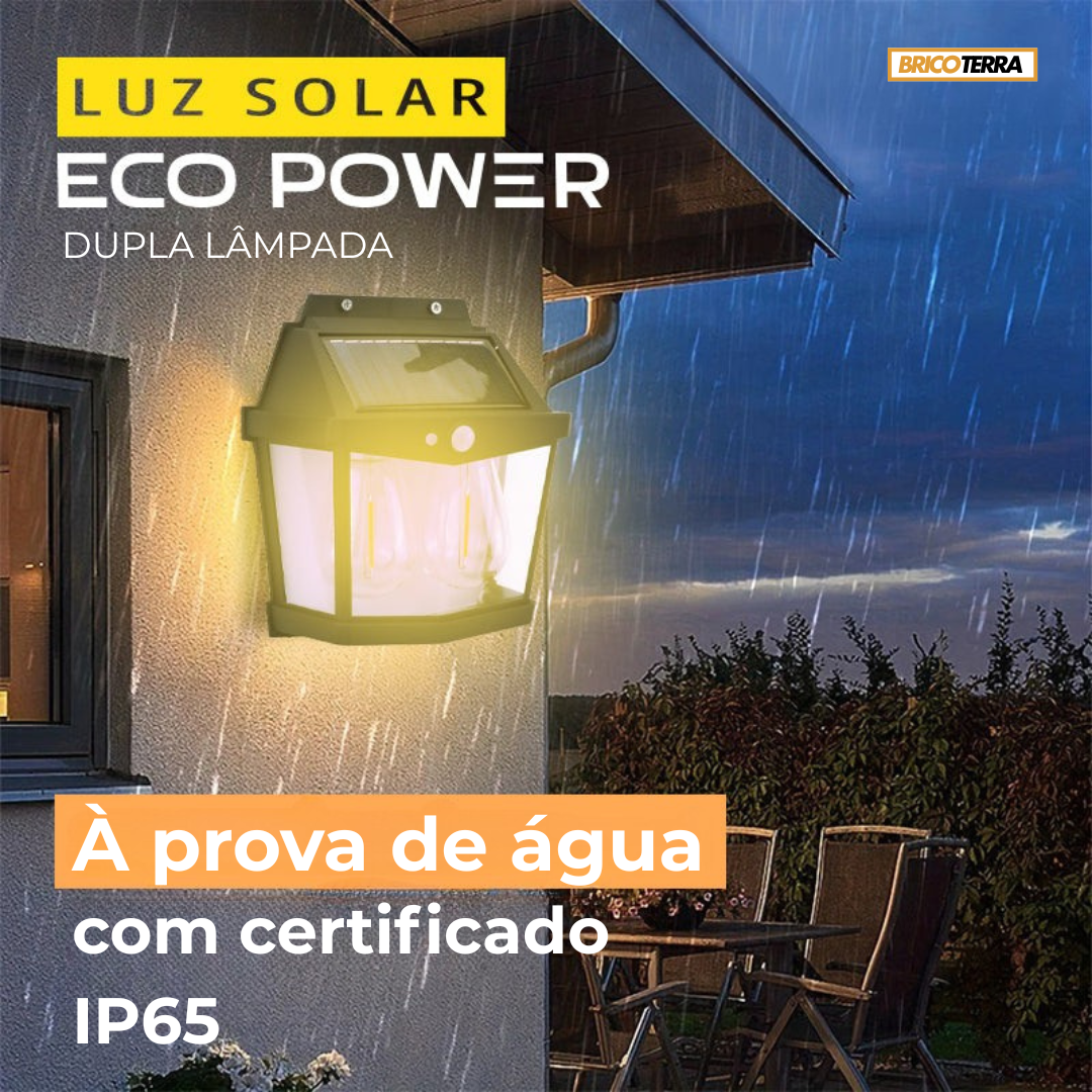 Luz solar EcoPower com lâmpada dupla