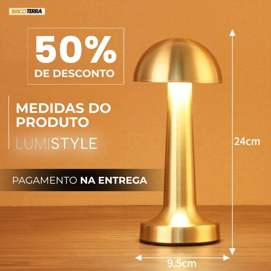 LumiStyle – Lâmpada sem fio com luz quente e regulável