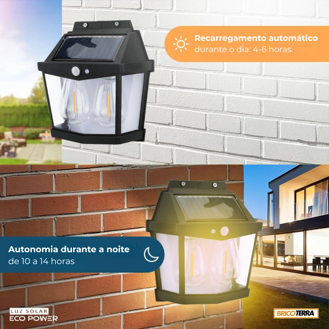 Luz solar EcoPower com lâmpada dupla