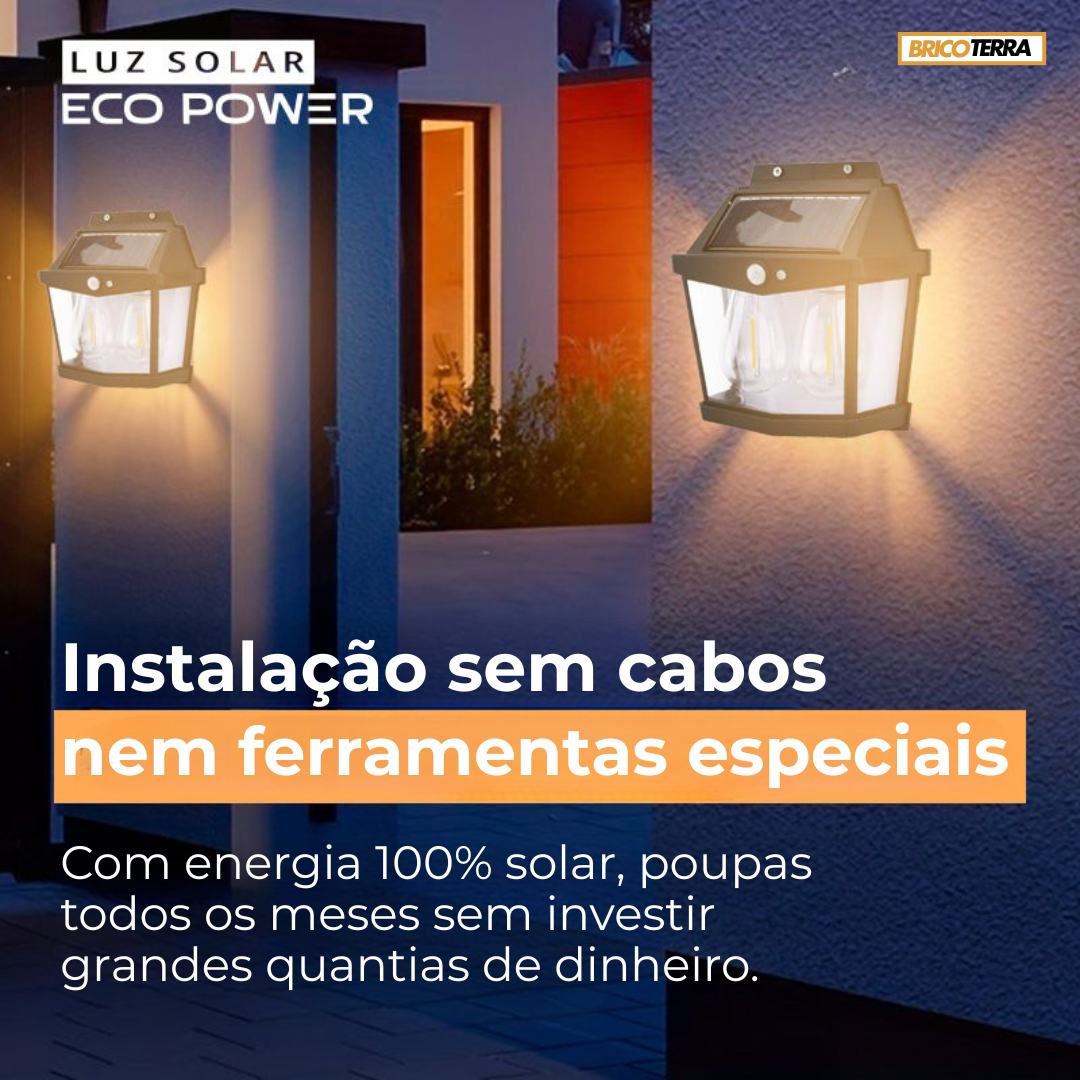 Luz solar EcoPower com lâmpada dupla