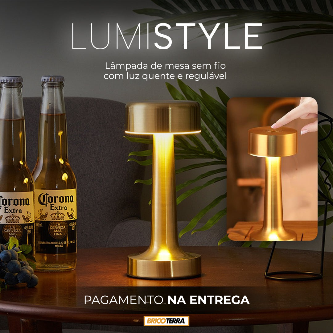 LumiStyle – Lâmpada sem fio com luz quente e regulável