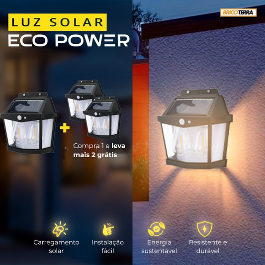 Luz solar EcoPower com lâmpada dupla