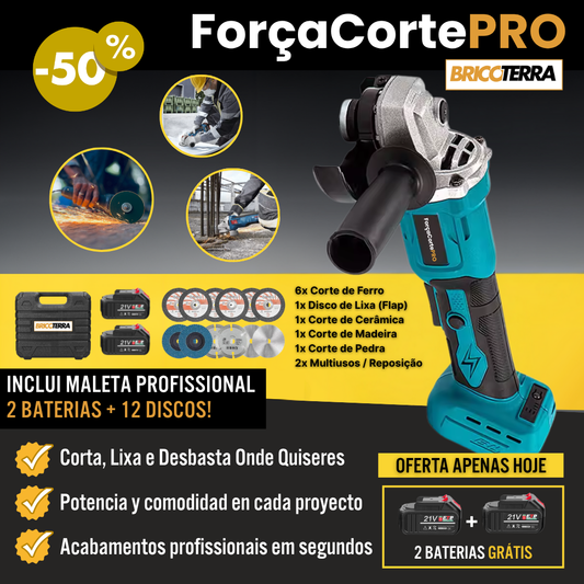 ForçaCortePRO™ - Rebarbadora angular sem fio